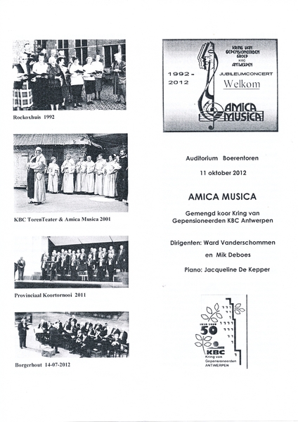 Programmaboekje Jubileumconcert 20 jaar Amica Musica